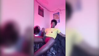 Jerking off huge dick