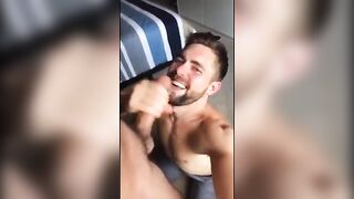 Handsome latino macho sucking cock