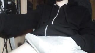 Jerking hot big cock on cam