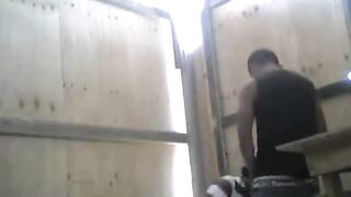 Workers having sex on the construction site