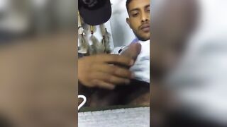 Hot latin macho jerking off