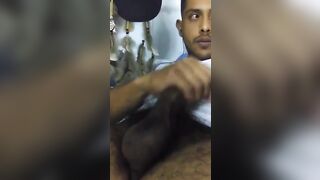 Hot latin macho jerking off