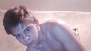 Horny guy masturbating on webcam