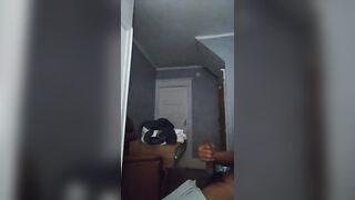 Monster black cock jerking on cam