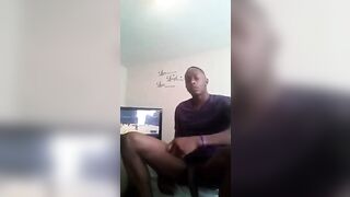 12 Inch Black Dick Jacking Off