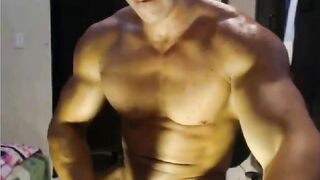 Muscle guy masturbating