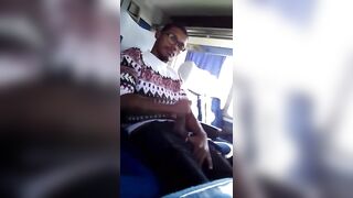 Brazilian guy rubbing his cock in a public bus