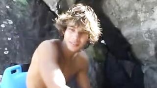 Brazilian surfer dude jerks off