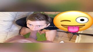 Twink tries to suck Oscar's monstercock