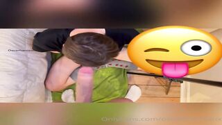 Twink tries to suck Oscar's monstercock