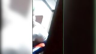 Watching how two strangers have sex in a public bathroom