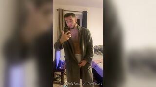 Jerking big meaty white cock Sexy Lewis