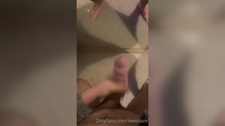 Jerking big meaty white cock Sexy Lewis