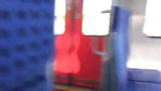 Rubbing my cock in the train