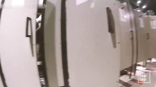 Russian twink risky jerk off in public place