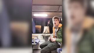 Twink Jerking in Train
