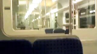 Jerk and cum in German train