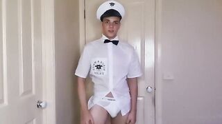Australian twink jerking off and cumming