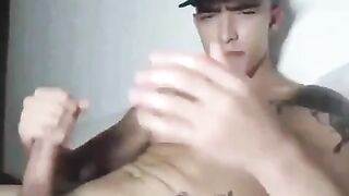 Horny stud masturbating solo 001