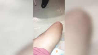 Horny latin dude stroking his cock while waiting for his boyfriend