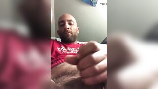 hairy bearded daddy pumps a load