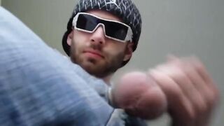 Cute skater playing with his cock during a homemade video