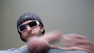 Cute skater playing with his cock during a homemade video