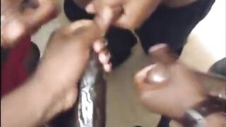 Masturbating with my friends in a public bathroom