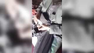 Elderly Afghan man caught jerking into a condom.