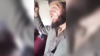 Elderly Afghan man caught jerking into a condom.