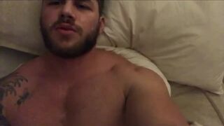 Beautiful tattooed stud stroking his long tasty cock