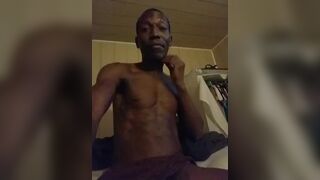 Dark chocolate uncut cock