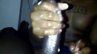 Getting a handjob by a sissy slut