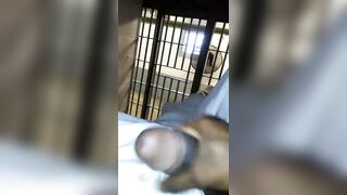 Horny black thug masturbates in jail