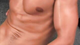 Cute young horny guy receiving a nice handjob