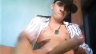 Cute colombian young dude showing his huge tasty cock