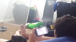 Watching my straight friend jerking his monster