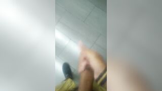 Double public restroom jerk off