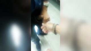 Double public restroom jerk off