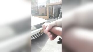 Caught jerking off on the street