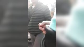 Caught jerking off on the street