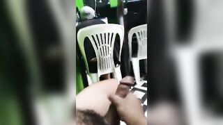 Jerking off in cyber cafe