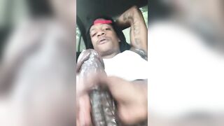 Horny jamaican dude getting a handjob in his car