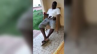 Showing off his big black dick