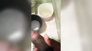 Horny young guy jerks off in the bathroom