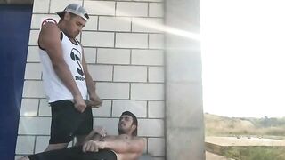 Two horny guys Jacking off after the game