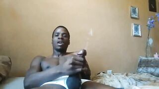 A huge load from a fat african cock