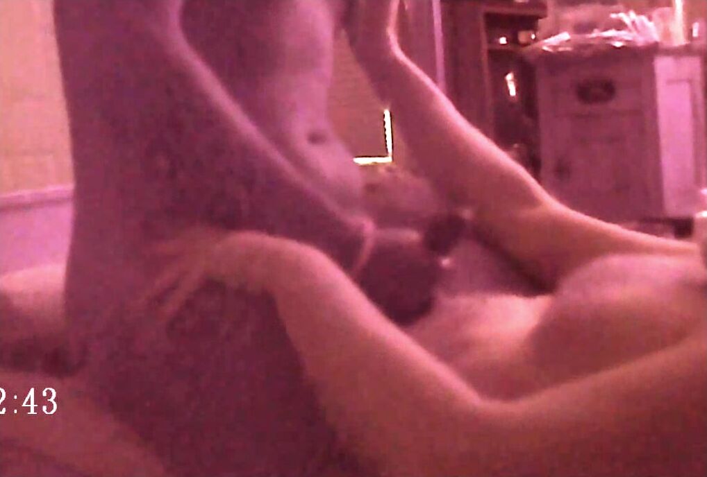 Sexy, bearded boy cumming on Daddy's belly