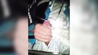 Straight Drunk  buddy cum on car window