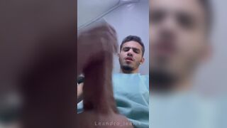 Cute spanish college dude rubbing his delicious cock